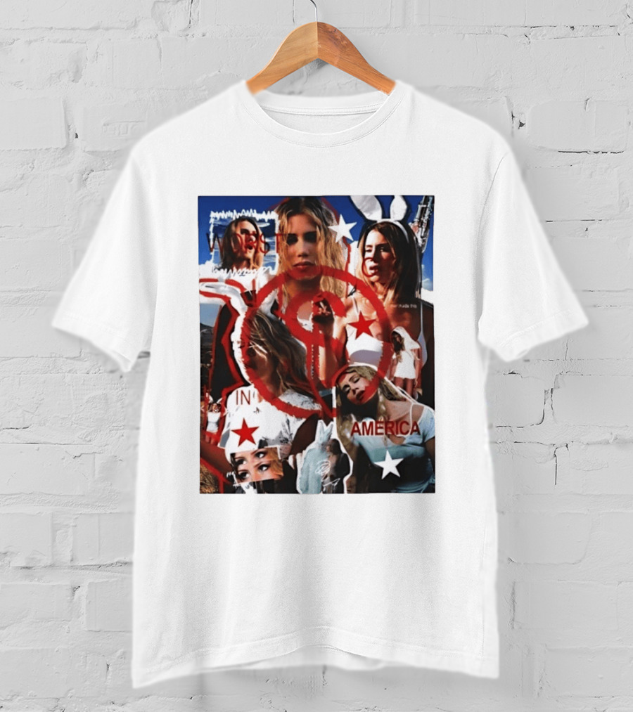 Worst In America Fashion Collage Aesthetic With Stars And Red Circle T-Shirt
