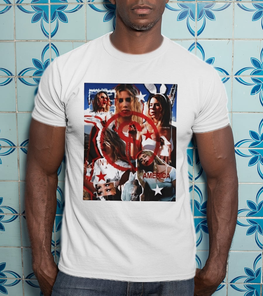 Worst In America Fashion Collage Aesthetic With Stars And Red Circle T-Shirt