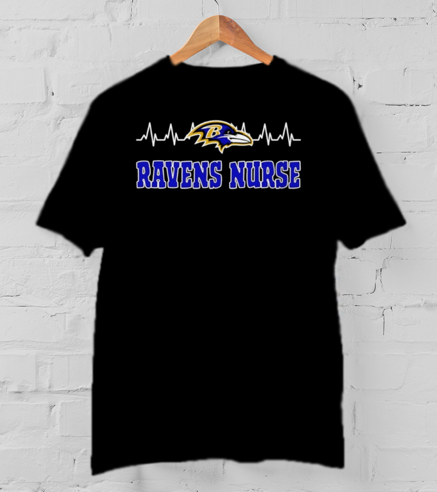 Baltimore Ravens Nurse Heartbeat T-Shirt