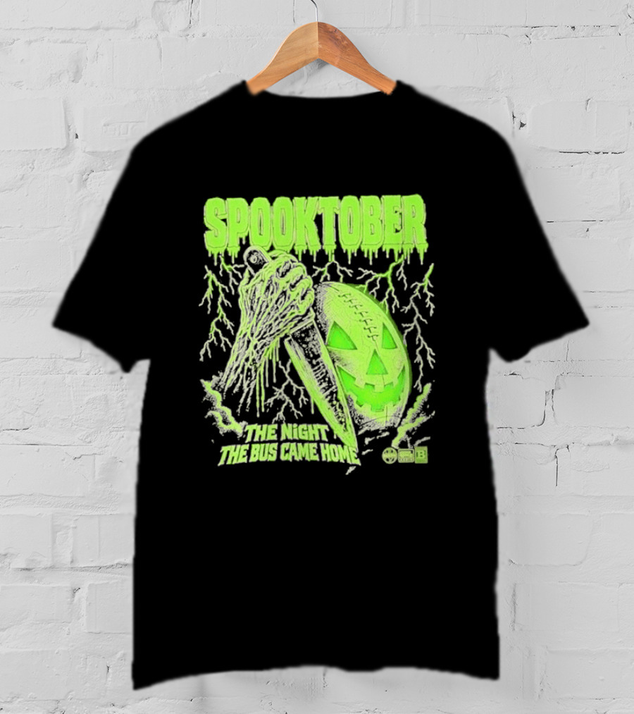 Spooktober The Night The Bus Came Home Halloween Knife Pumpkin Forest T-Shirt