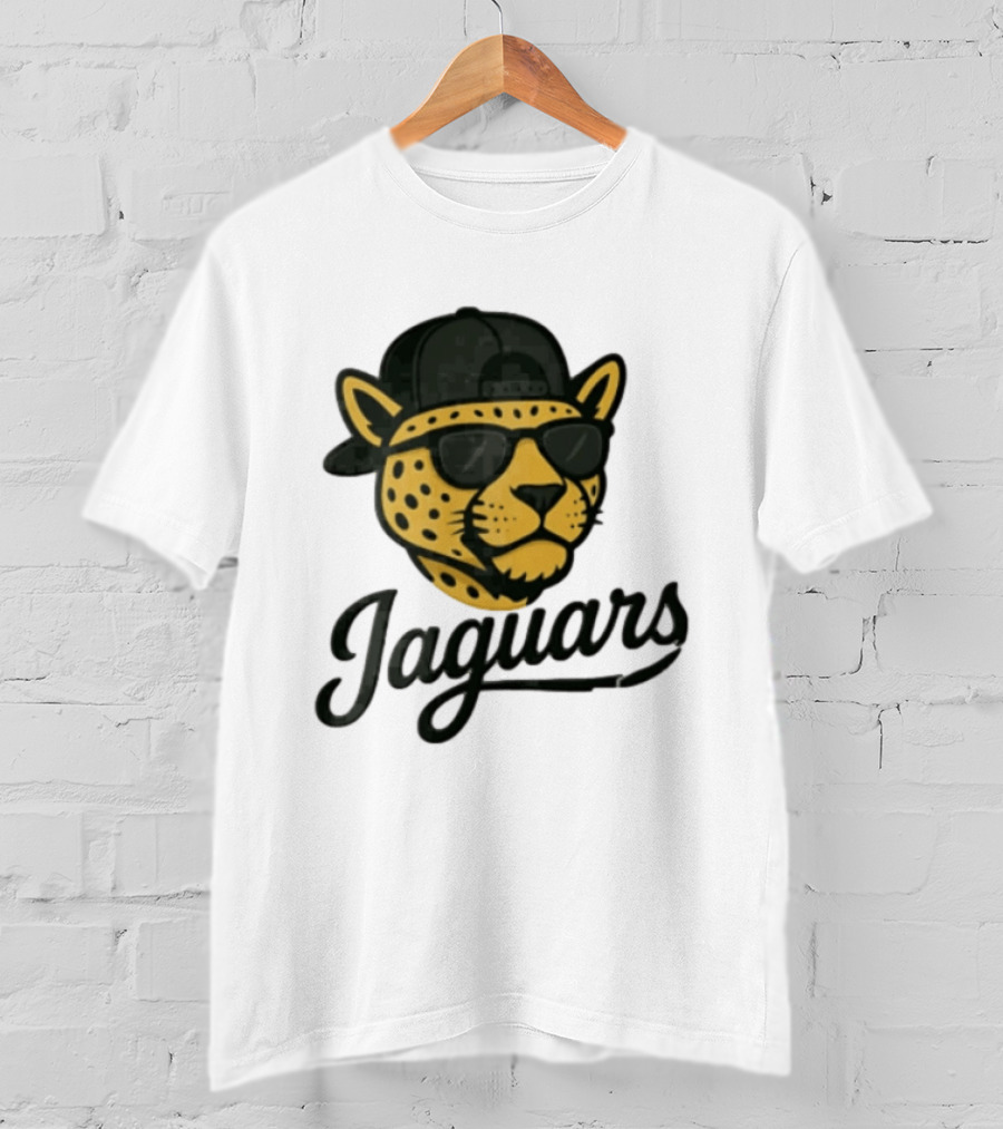 Jacksonville Jaguars Cool Jaguar With Cap And Sunglasses T-Shirt