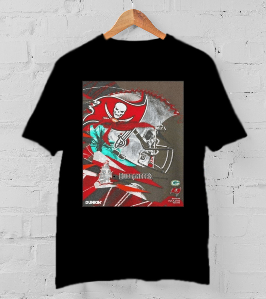 Tampa Bay Buccaneers Vs Green Bay Packers Matchup October 4 2026 Dunkin Promotion T-Shirt