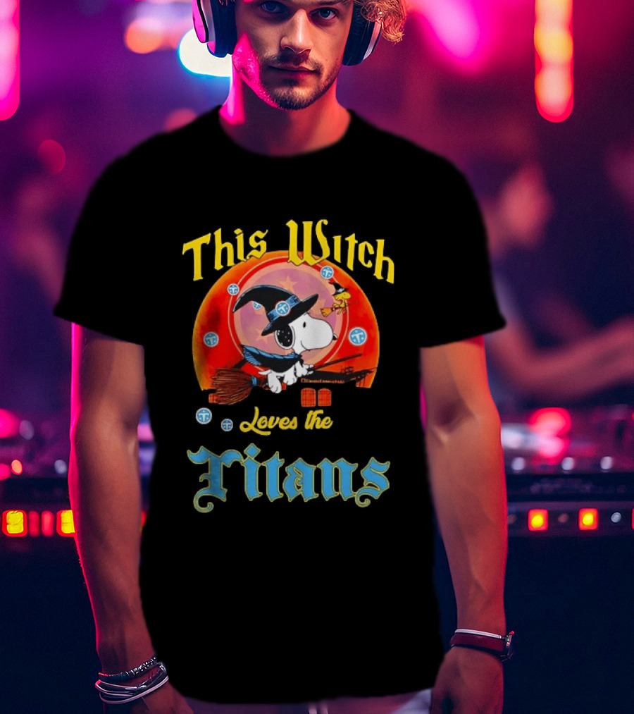 This Witch Snoopy Halloween Loves The Titans T-Shirt