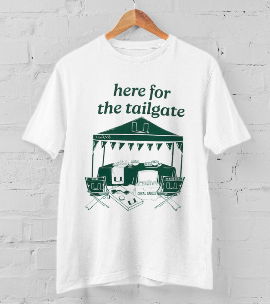Miami Hurricanes Here For The Tailgate Coral Gables Party Essentials T-Shirt