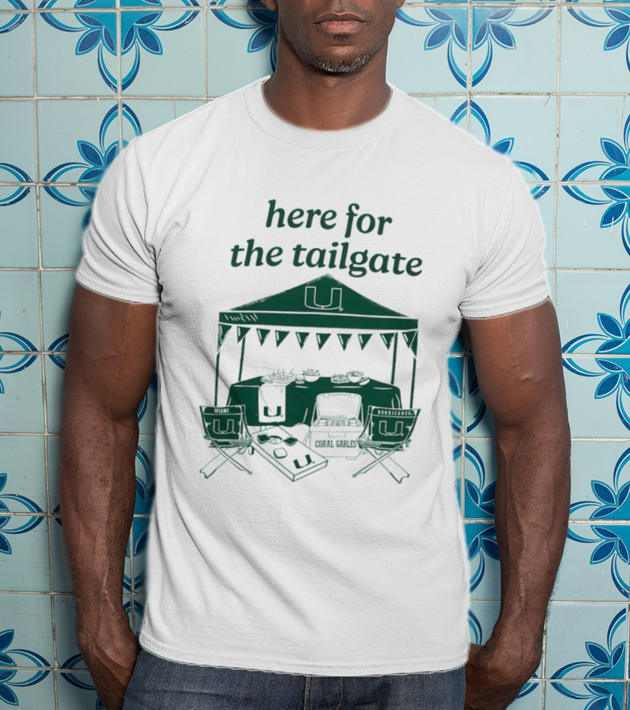 Miami Hurricanes Here For The Tailgate Coral Gables Party Essentials T-Shirt