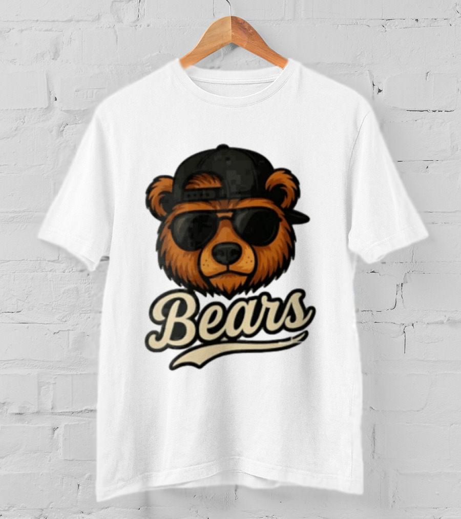Chicago Bears Cool Bear In Sunglasses And Cap T-Shirt