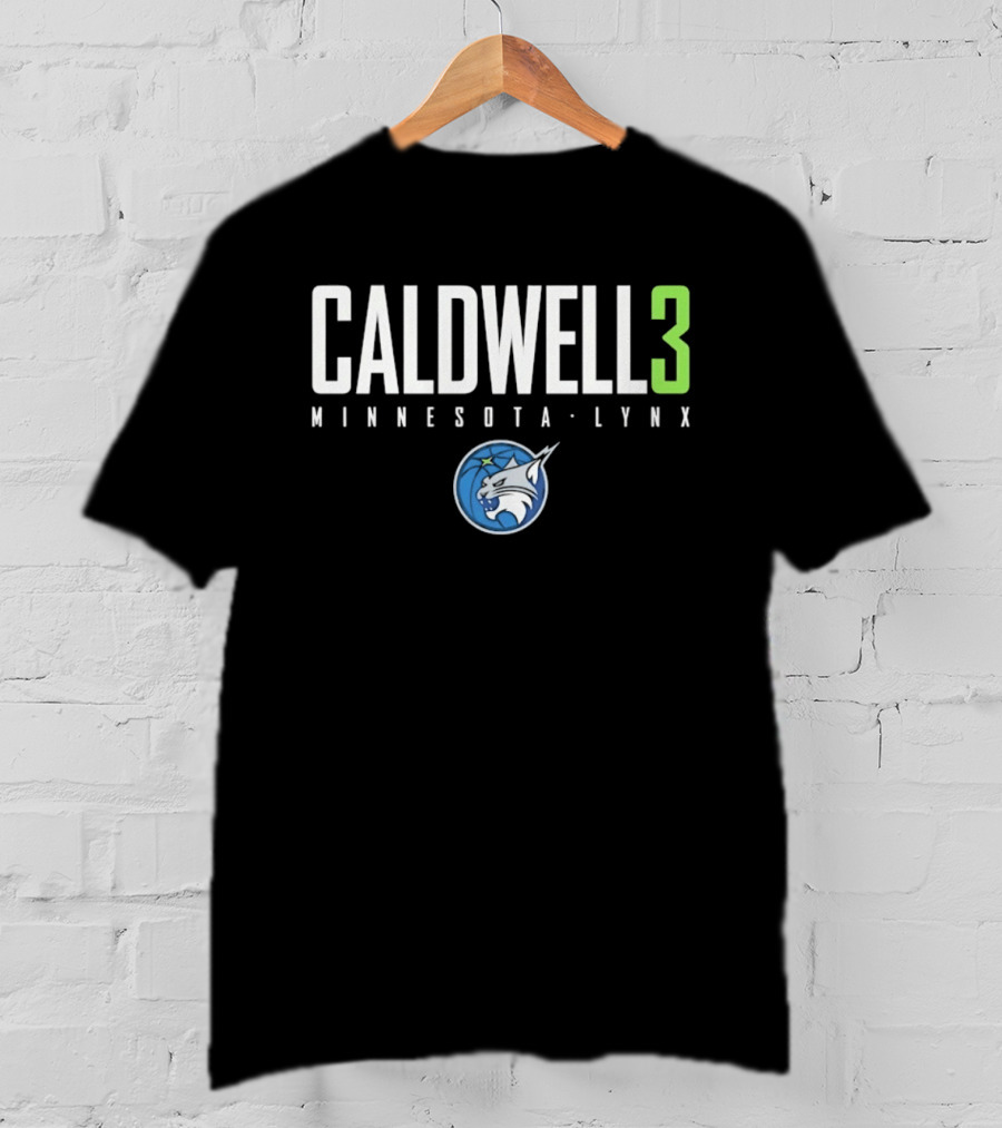 Caldwell 3 Minnesota Lynx Number Three WNBA Basketball T-Shirt