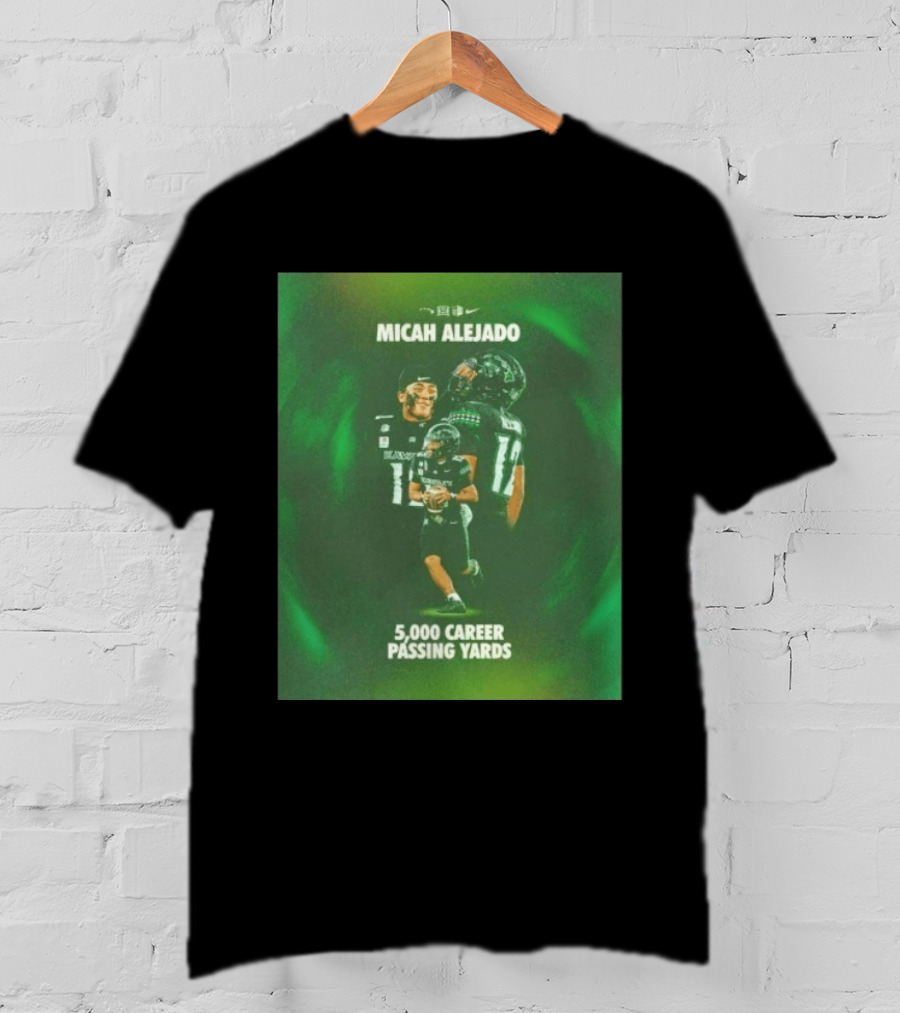 Micah Alejado 5000 Career Passing Yards Honolulu Football T-Shirt