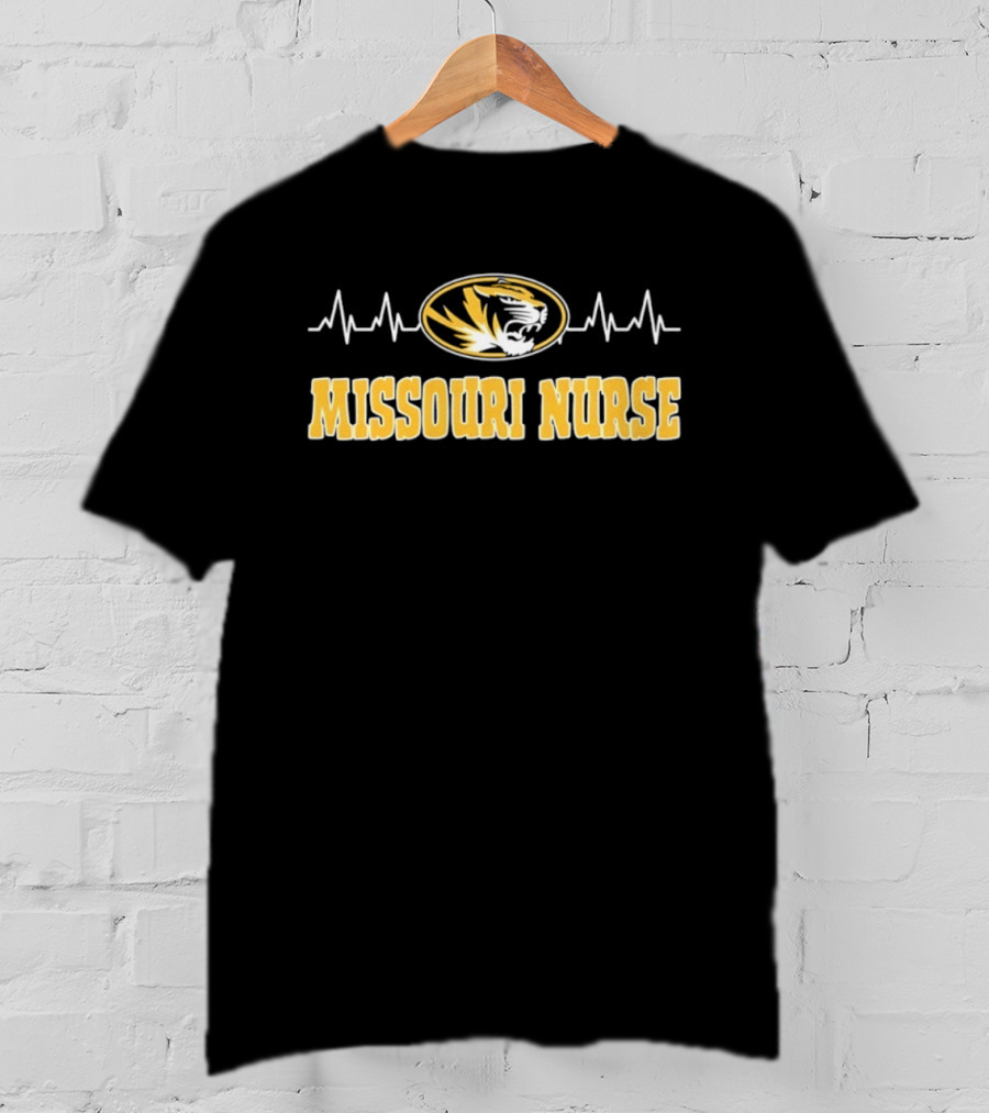 Missouri Nurse Heartbeat Tigers College Sports T-Shirt