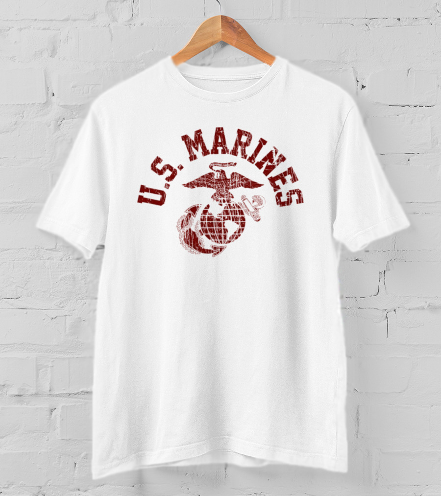 Distressed Eagle Globe Anchor U.S. Marines Semper Fidelis T-Shirt