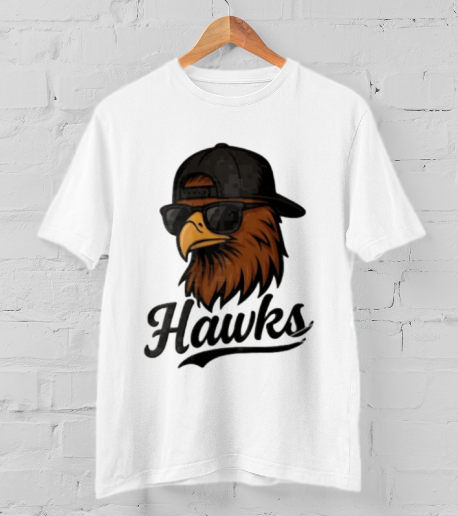 Hawks Eagle Wearing Sunglasses And Baseball Cap T-Shirt