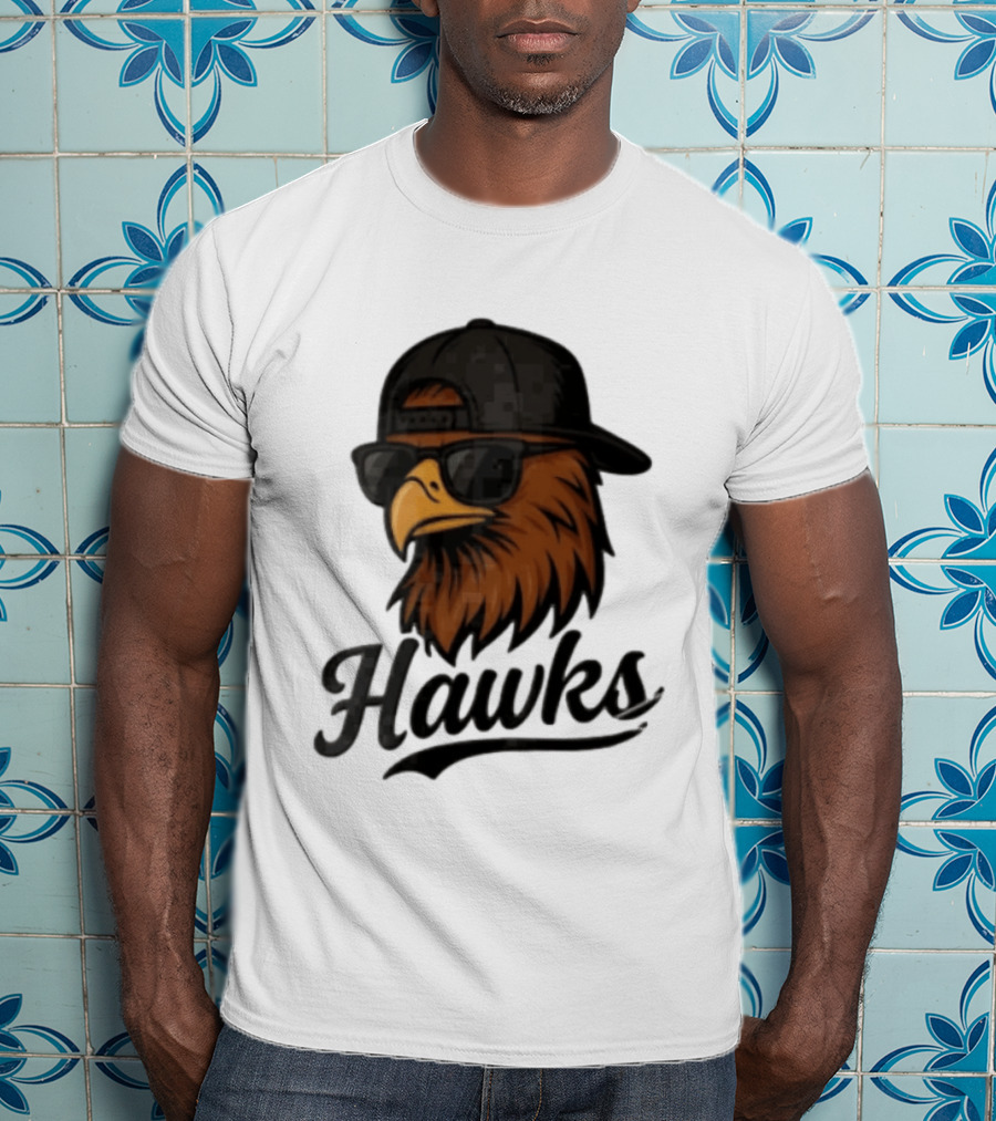 Hawks Eagle Wearing Sunglasses And Baseball Cap T-Shirt