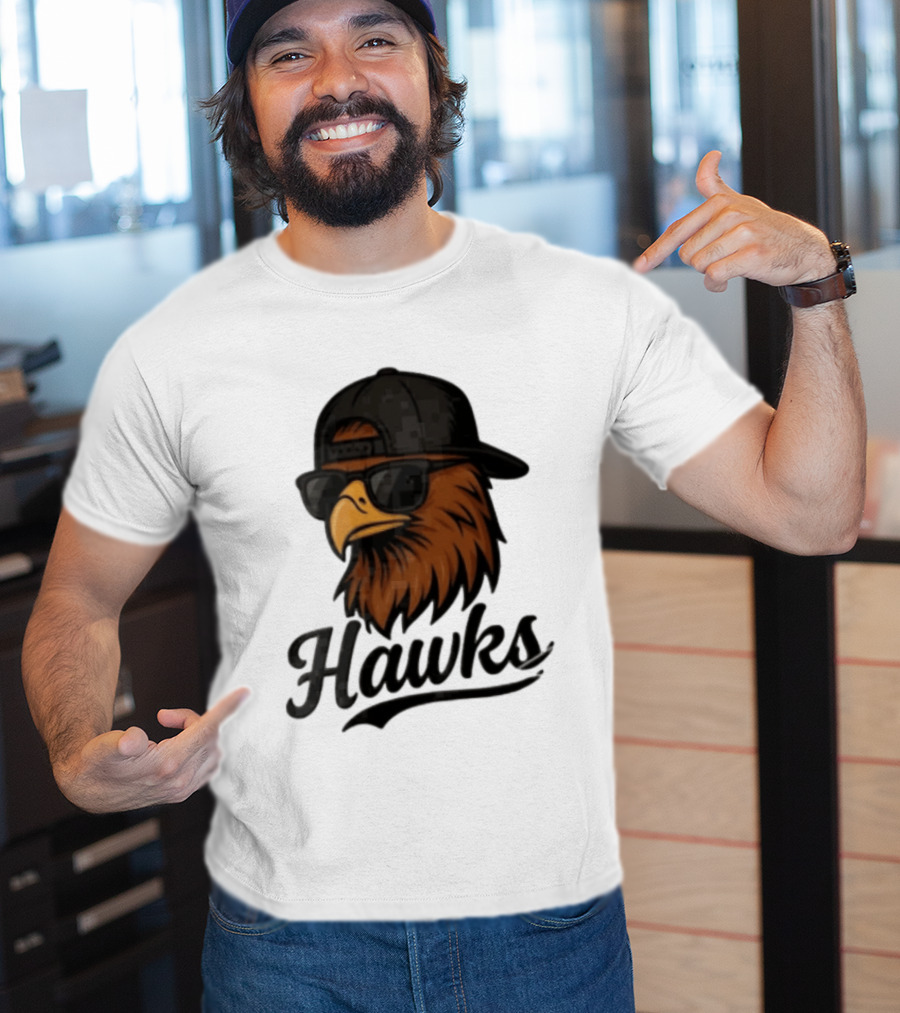 Hawks Eagle Wearing Sunglasses And Baseball Cap T-Shirt