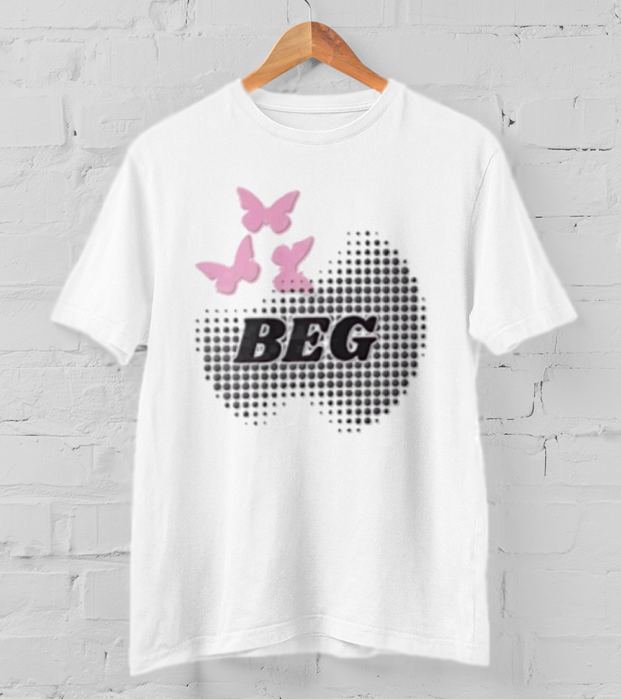 Pink Butterflies BEG Halftone T-Shirt