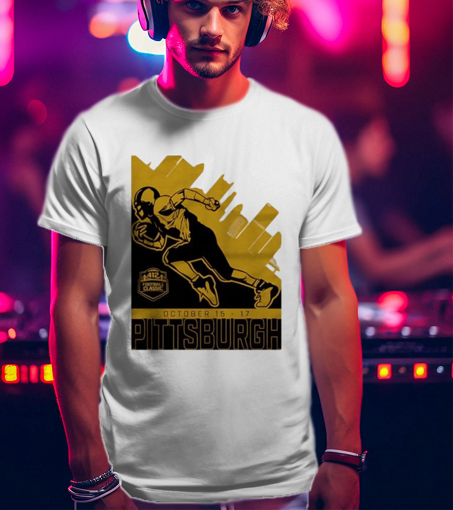 Pittsburgh 412 Football Classic October 15 17 Running Player T-Shirt