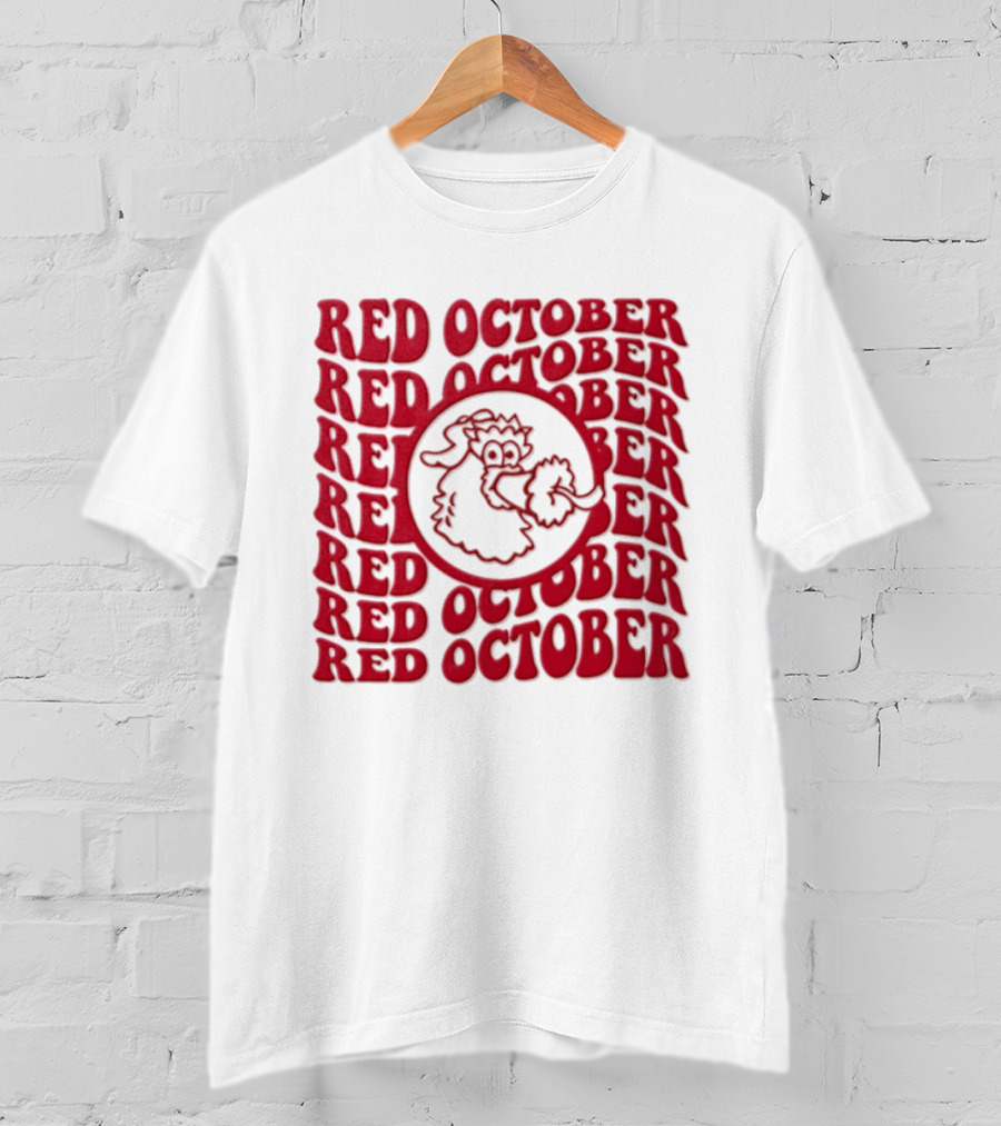 Philadelphia Phillies Red October 2023 Fan Gear With Phillie Phanatic T-Shirt