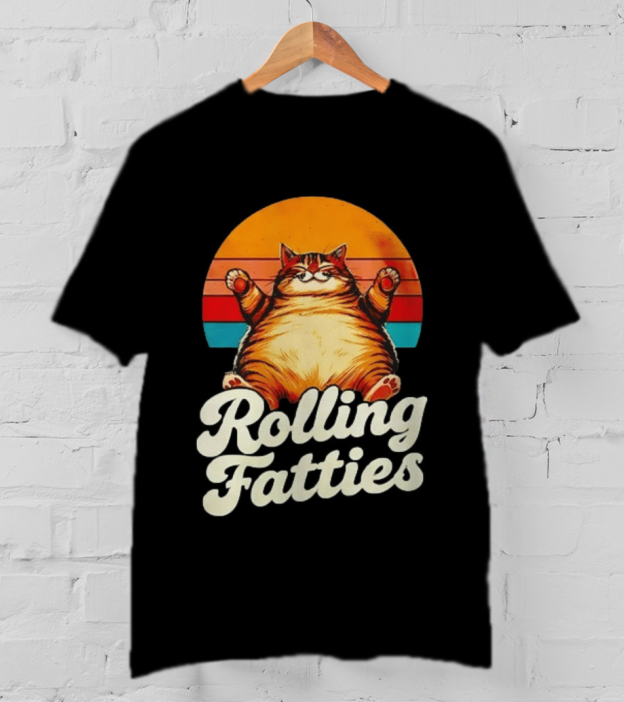 Rolling Fatties Vintage Sunset Cat T-Shirt