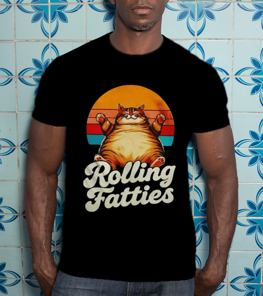 Rolling Fatties Vintage Sunset Cat T-Shirt