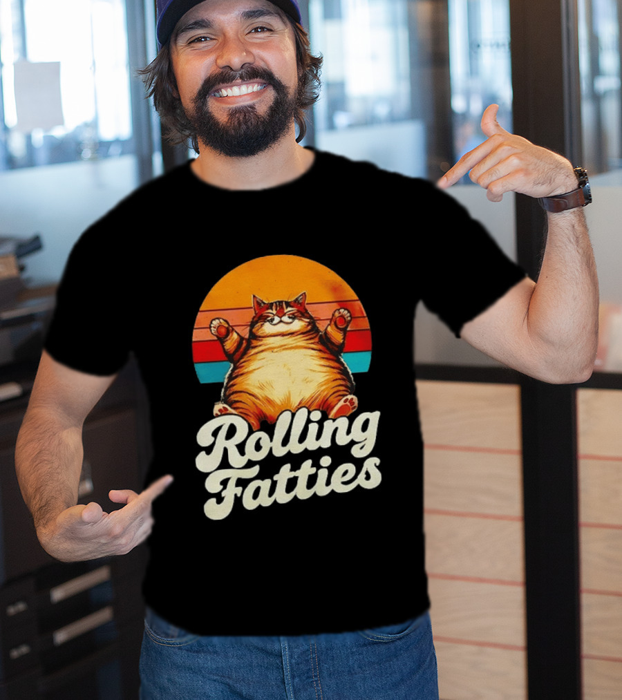 Rolling Fatties Vintage Sunset Cat T-Shirt