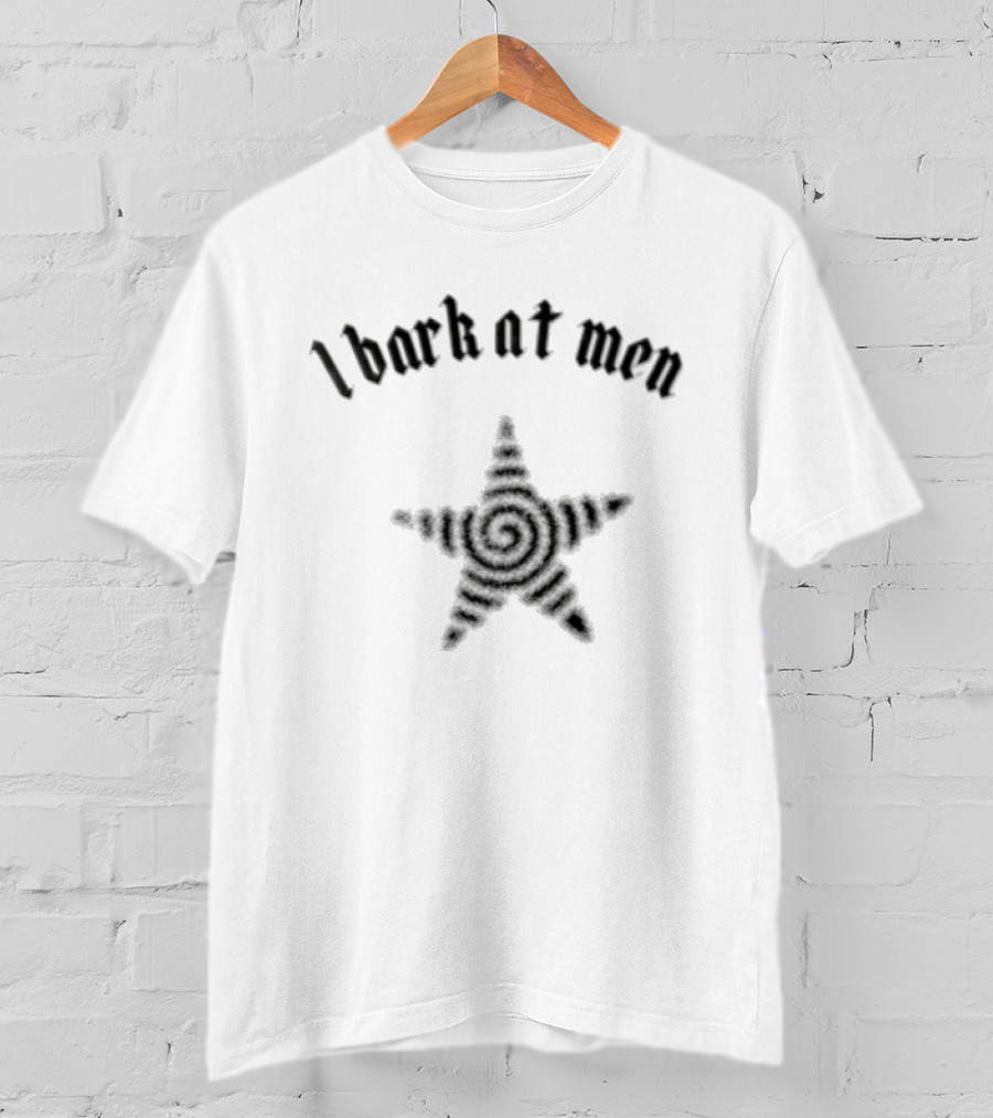 I Bark At Men Star Spiral Center Halftone T-Shirt