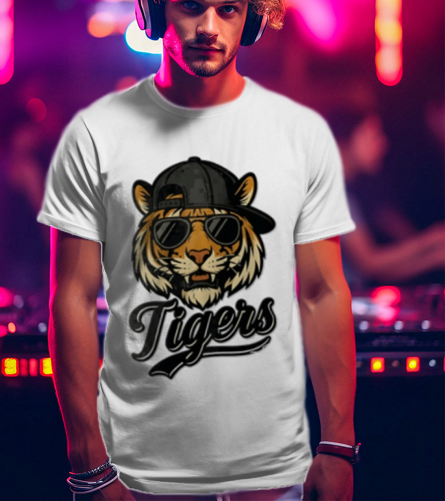 Tiger Sunglasses Baseball Cap Cool Cat T-Shirt