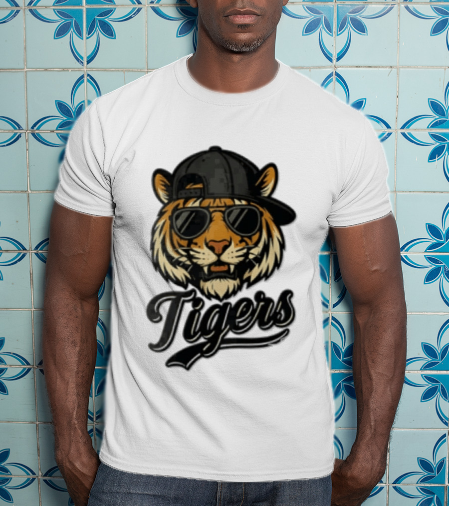 Tiger Sunglasses Baseball Cap Cool Cat T-Shirt