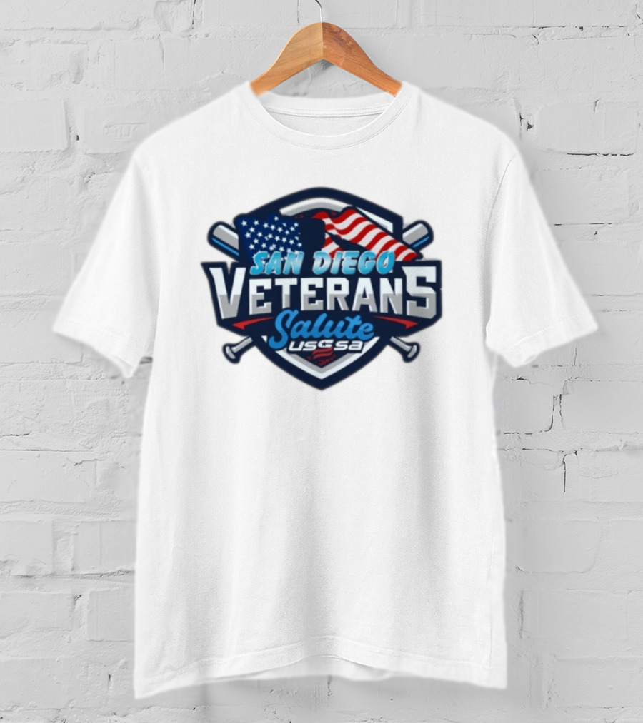 San Diego Veterans Salute USSSA Baseball Event American Flag T-Shirt