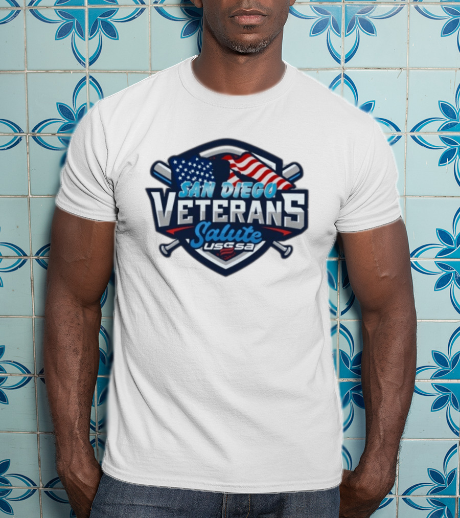 San Diego Veterans Salute USSSA Baseball Event American Flag T-Shirt