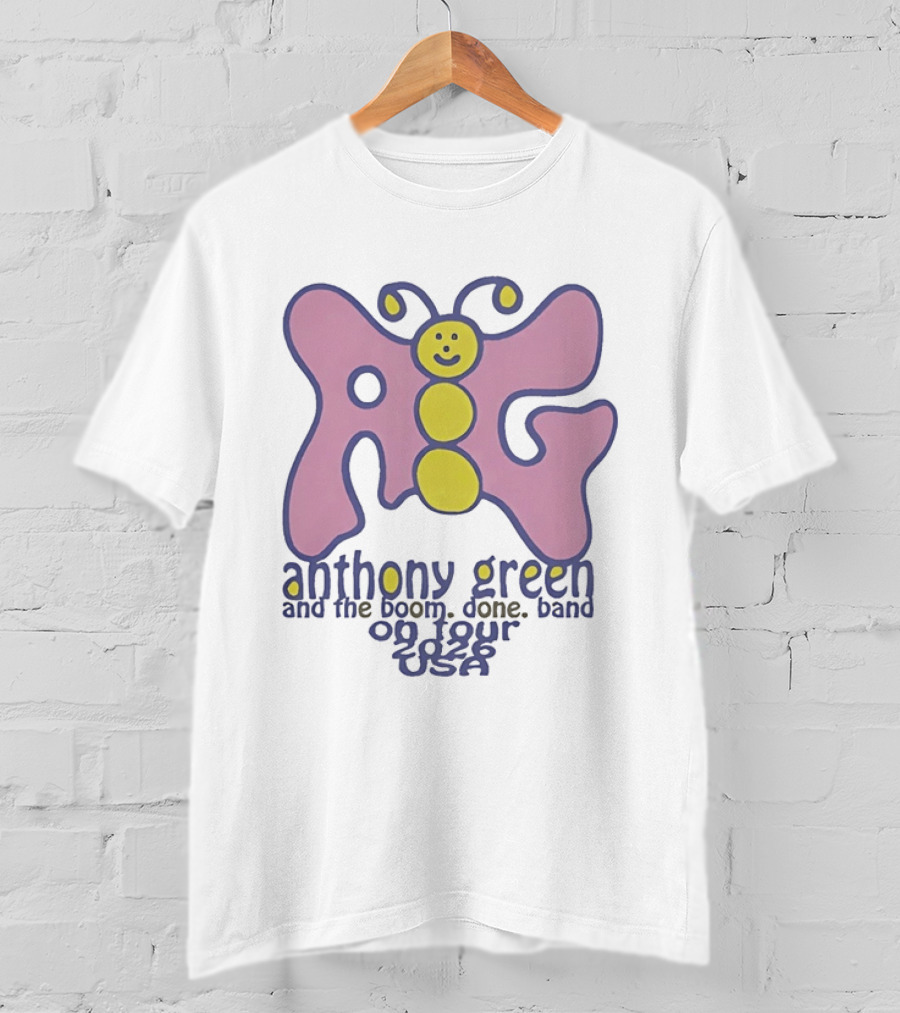 Anthony Green And The Boom Done Band On Tour 2026 Usa Butterfly T-Shirt