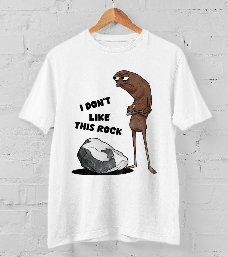 Marcus The Worm I Don't Like This Rock Grumpy Cartoon Expression T-Shirt