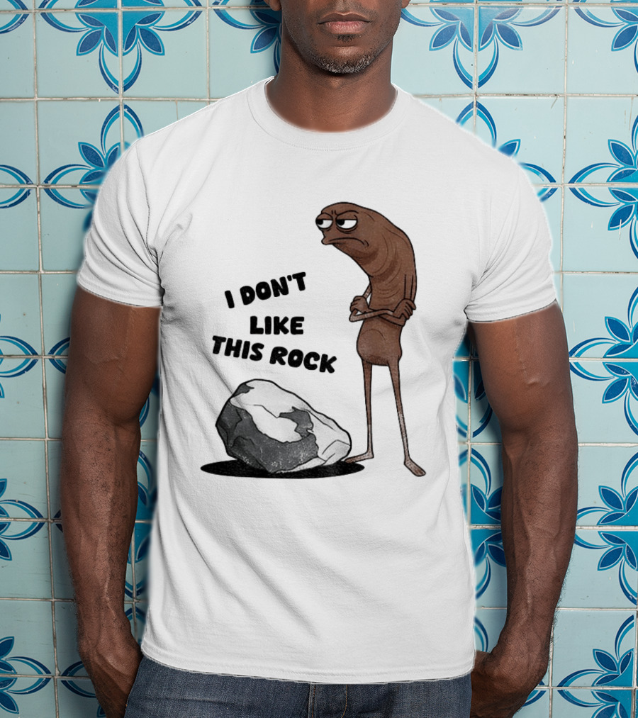 Marcus The Worm I Don't Like This Rock Grumpy Cartoon Expression T-Shirt