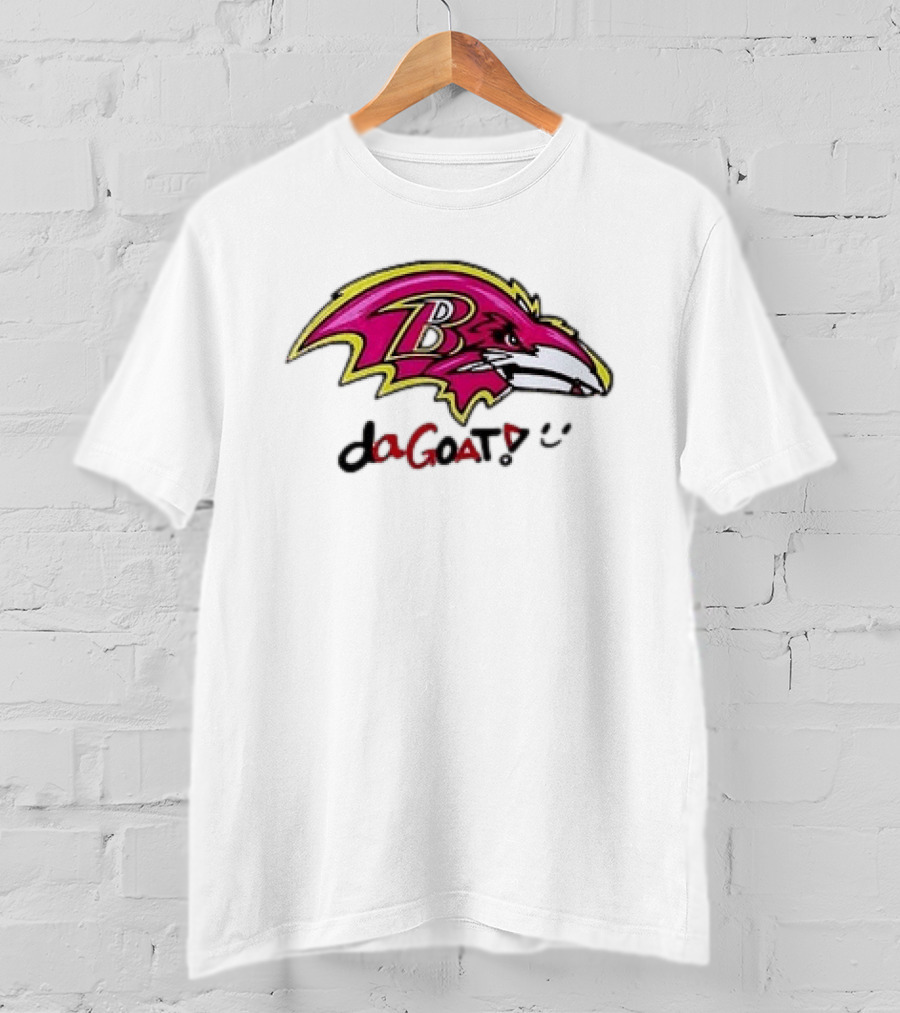 Baltimore Ravens Da Goat Pink Heroes Fighting Cancer T-Shirt