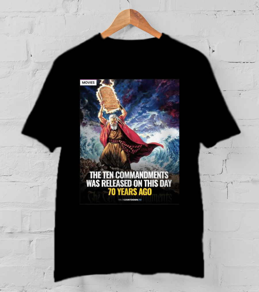 The Ten Commandments 1956 Cecil B. DeMille Epic Moses Parting Sea Anniversary T-Shirt