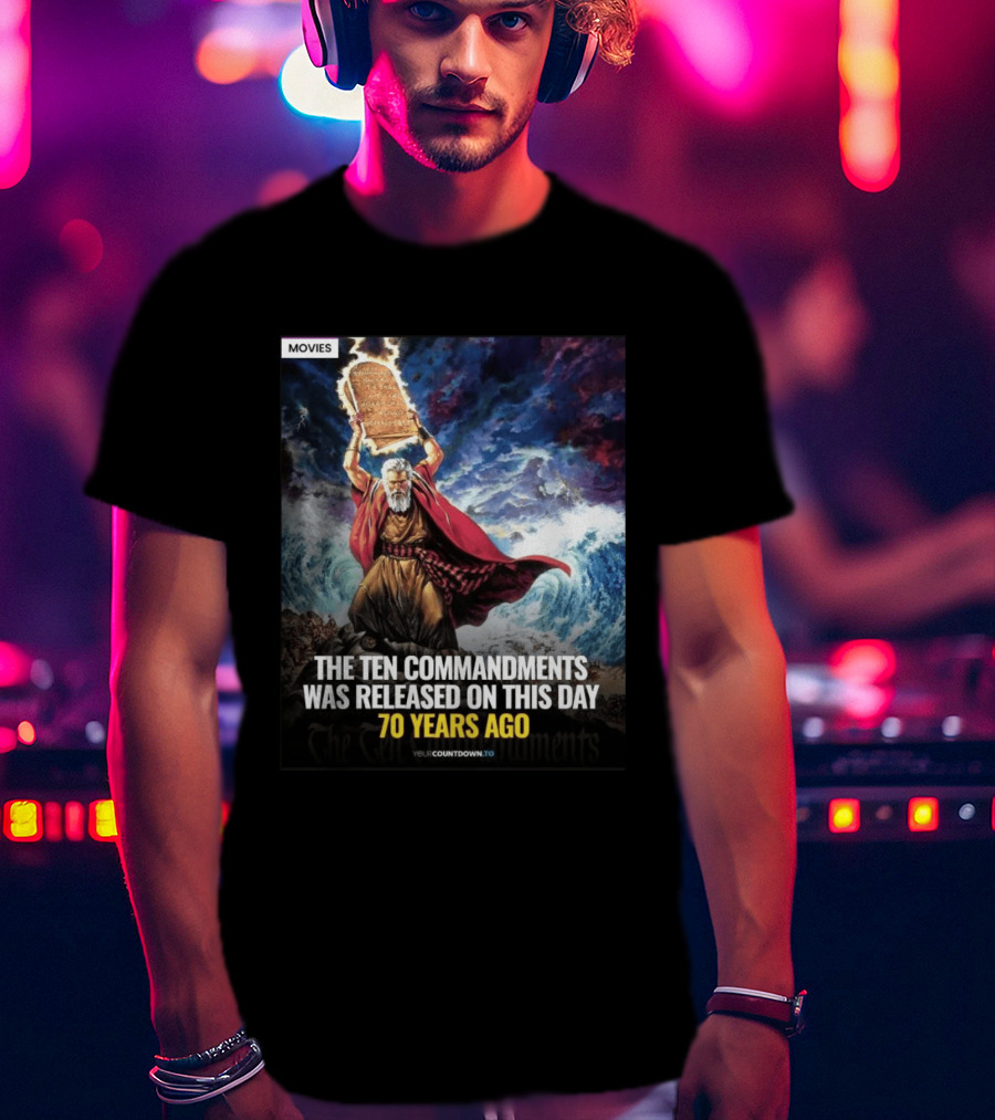 The Ten Commandments 1956 Cecil B. DeMille Epic Moses Parting Sea Anniversary T-Shirt