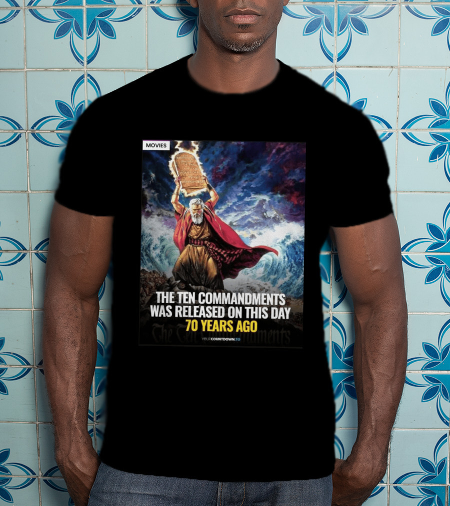 The Ten Commandments 1956 Cecil B. DeMille Epic Moses Parting Sea Anniversary T-Shirt
