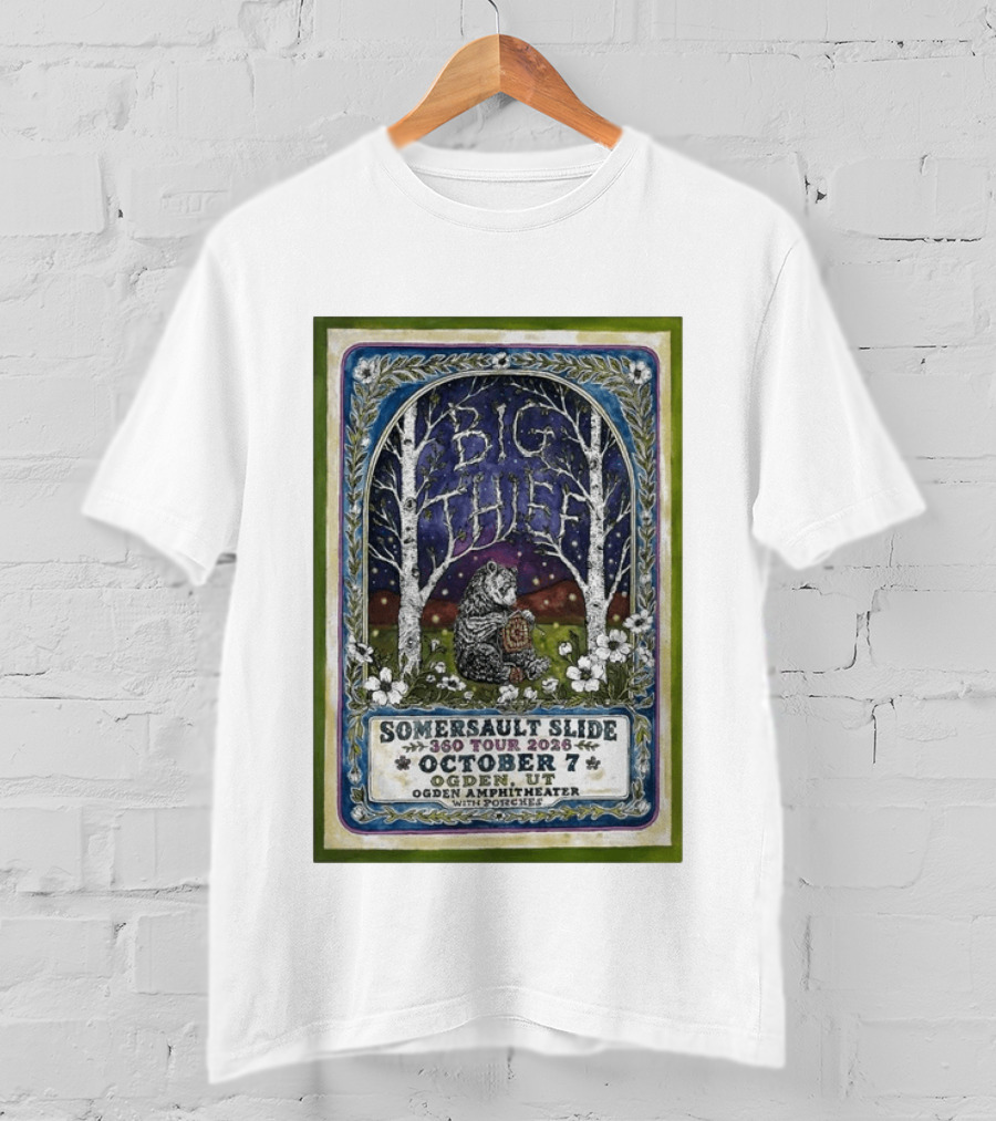 Big Thief Somersault Slide 360 Tour 2026 October 7 Ogden UT Amphitheater With Porches T-Shirt