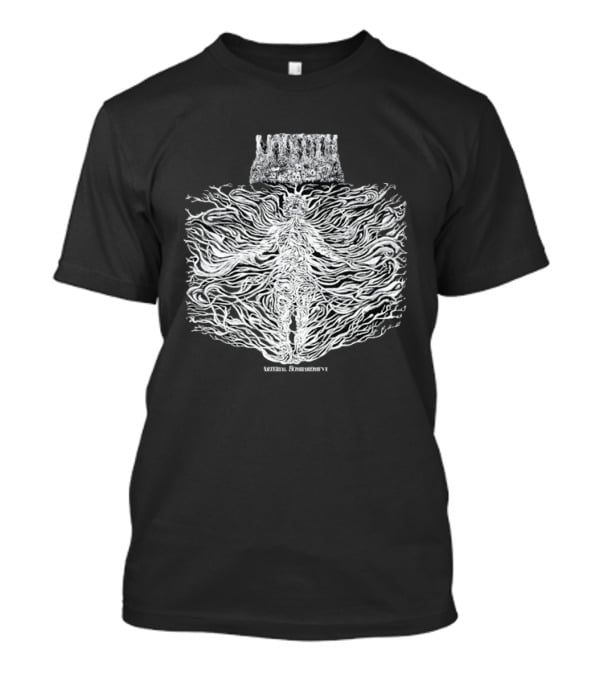 Liturgy Arterial Bombardment Black Metal Abstract Tree Roots Forming Human Shape T-Shirt