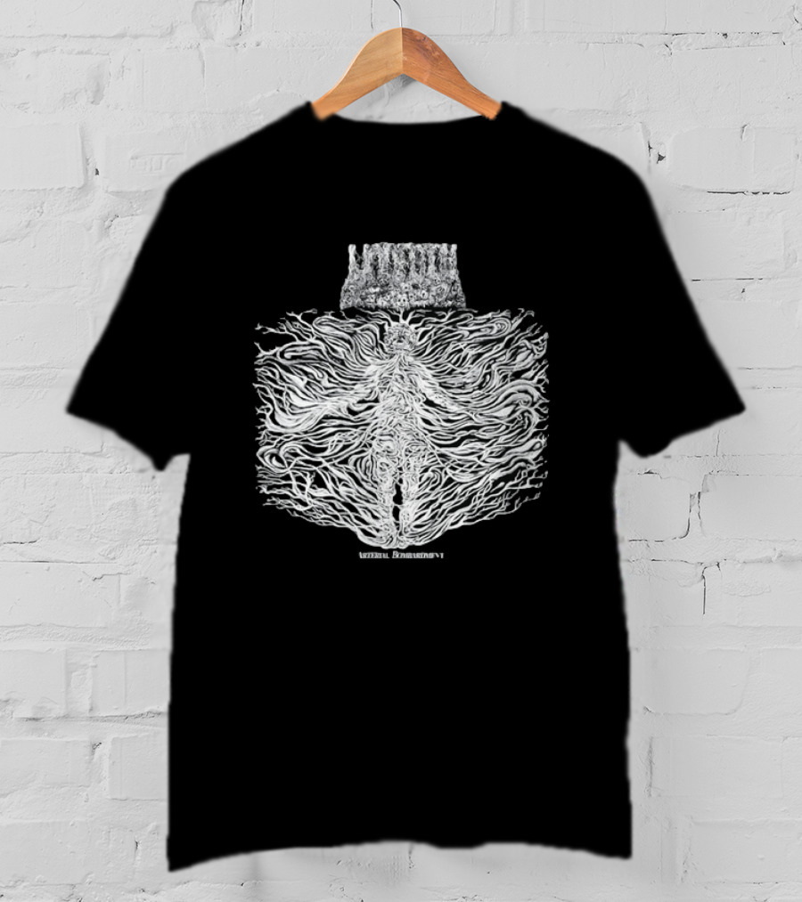 Liturgy Arterial Bombardment Black Metal Abstract Tree Roots Forming Human Shape T-Shirt