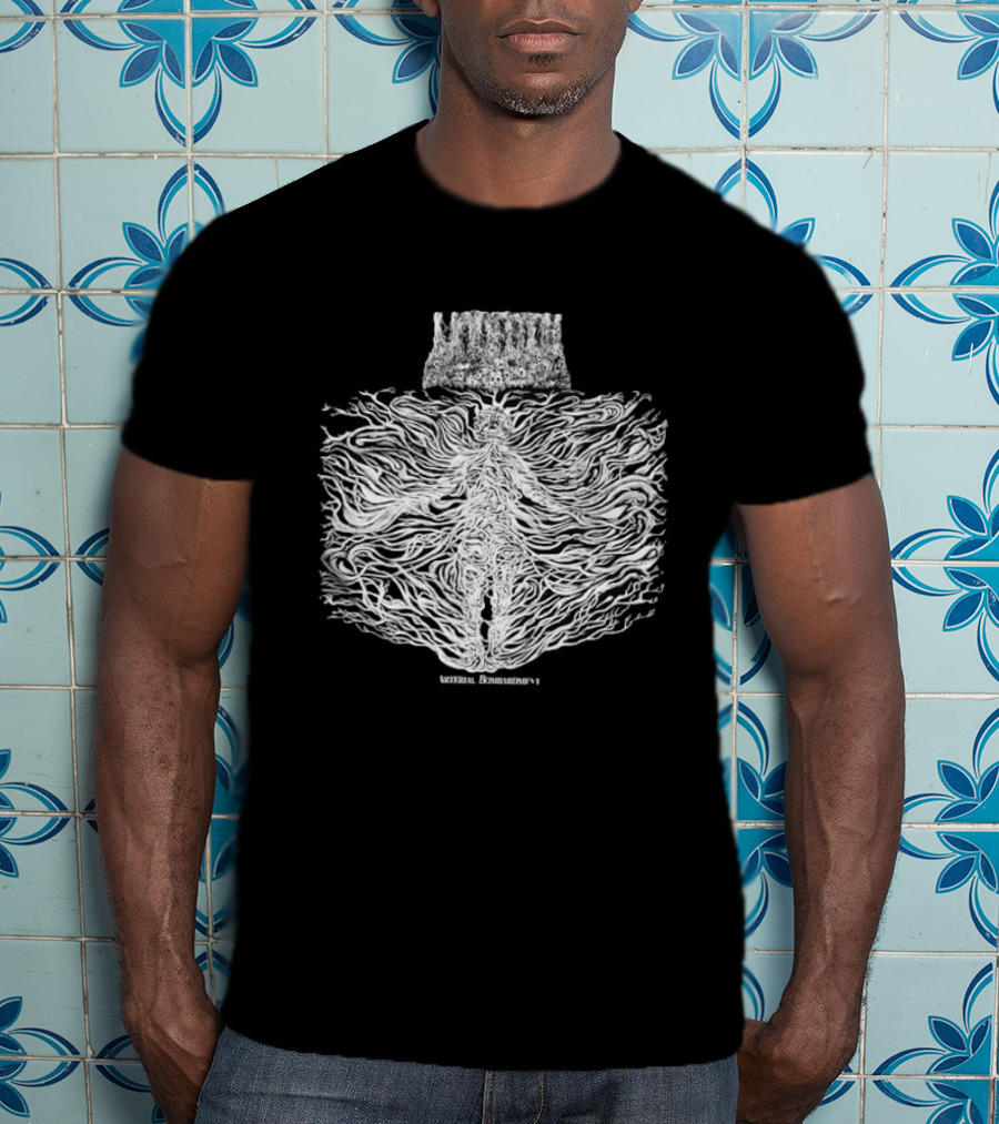 Liturgy Arterial Bombardment Black Metal Abstract Tree Roots Forming Human Shape T-Shirt