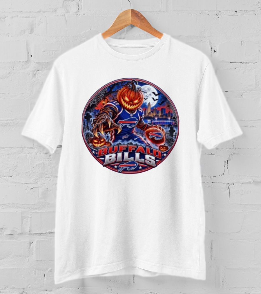 Buffalo Bills Halloween Jack O' Lantern Spooky Night Football T-Shirt