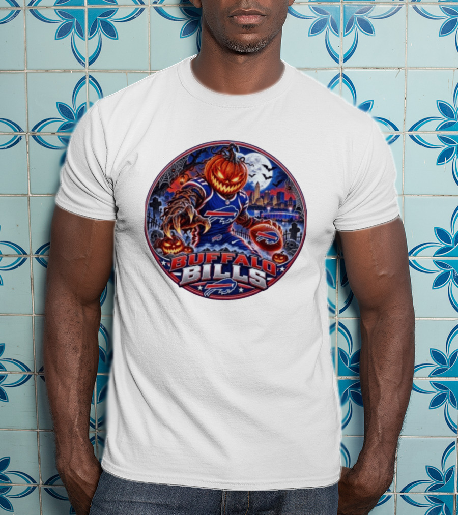Buffalo Bills Halloween Jack O' Lantern Spooky Night Football T-Shirt
