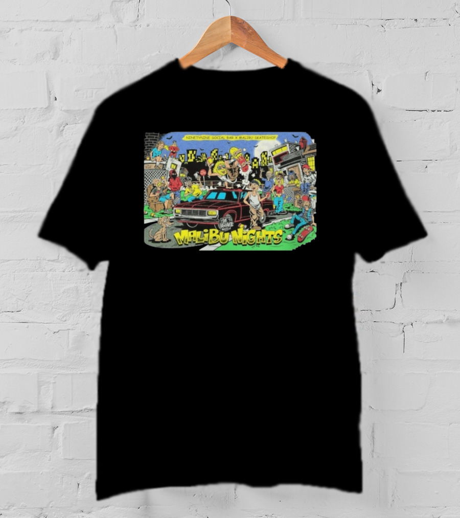 Malibu Nights NinetyNine Social Bar X Malibu Skateshop The Vigilante T-Shirt