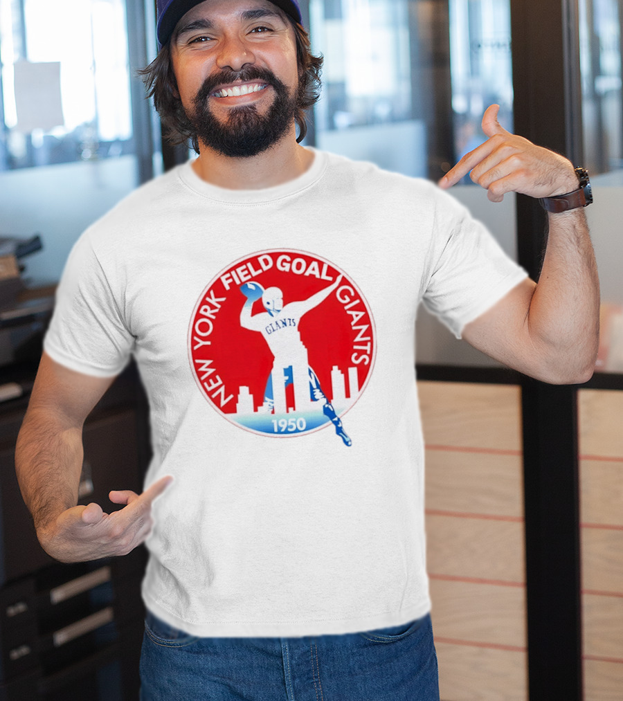 New York Field Goal Giants 1950 Football Red Skyline T-Shirt