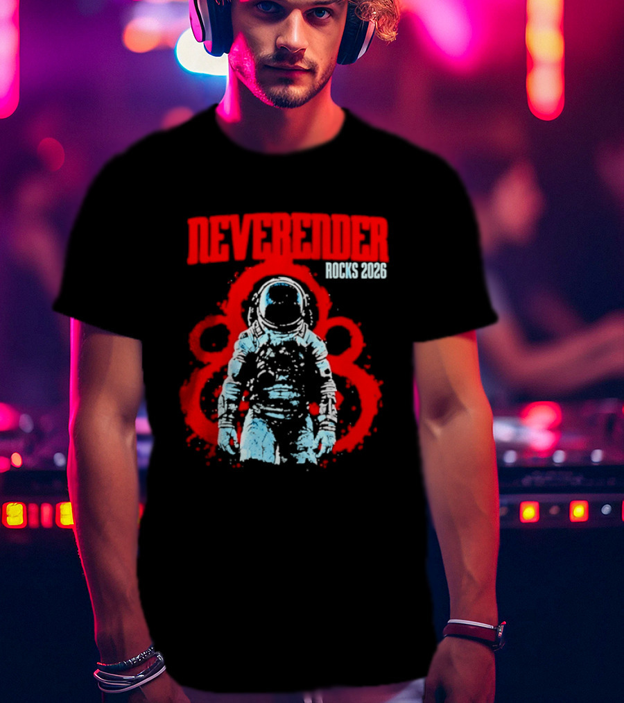Neverender Rocks 2026 Astronaut Space Music Tour Splash T-Shirt