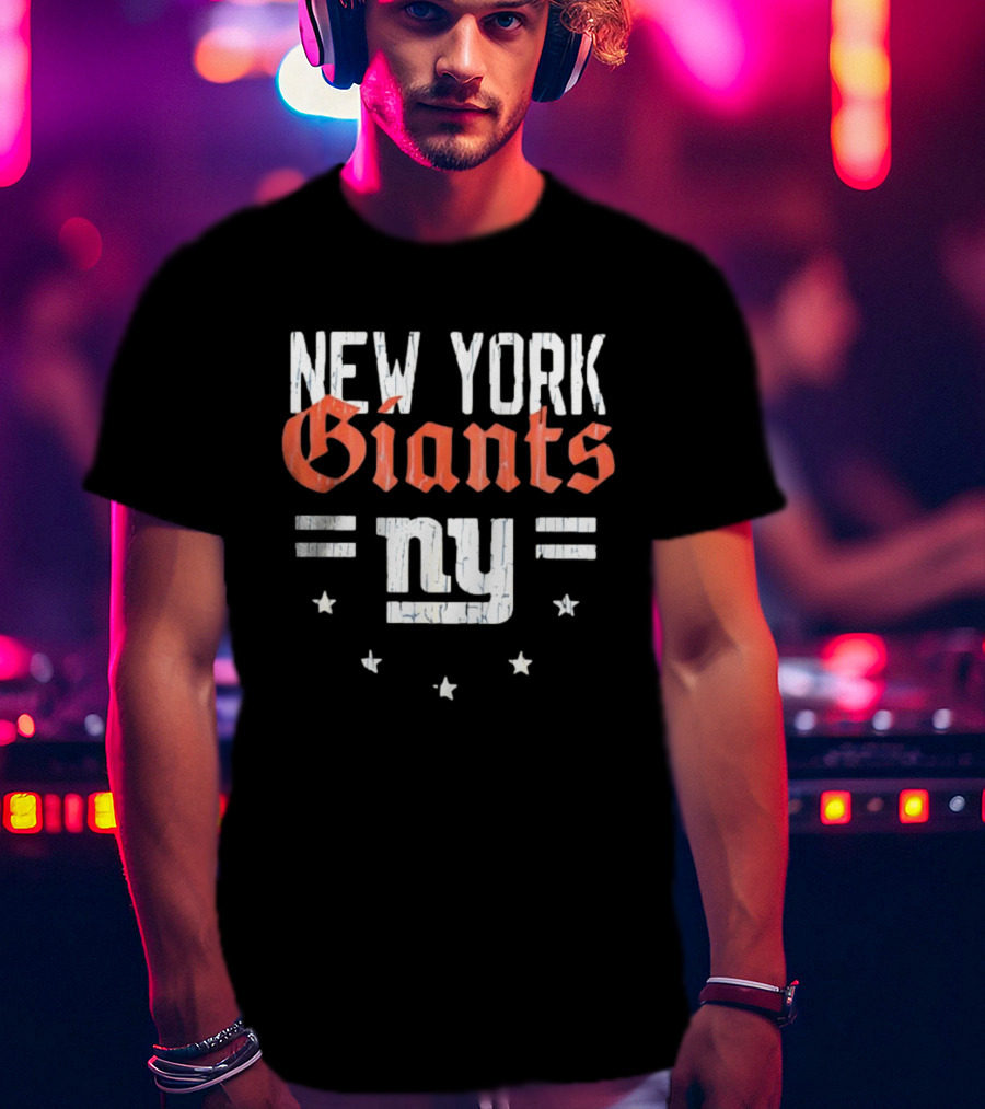 New York Giants NY Americana Patriotic Stars T-Shirt