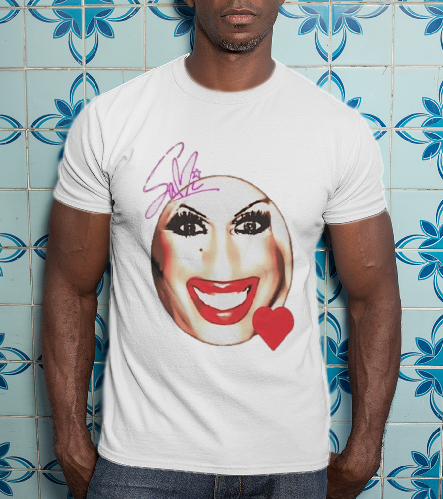 Save Signature Heavy Makeup Smile Red Heart T-Shirt