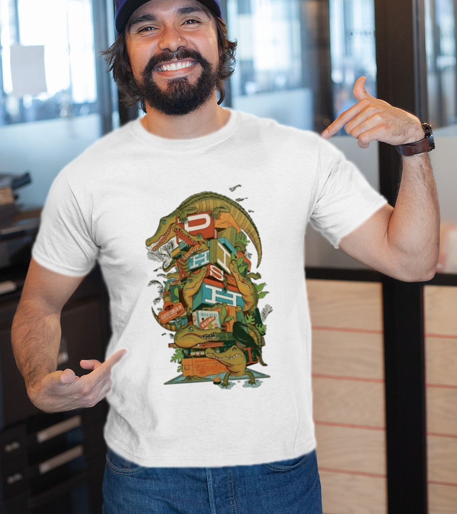 Phish Guest Check Richmond Virginia Alligator Concert Stacked Blocks T-Shirt