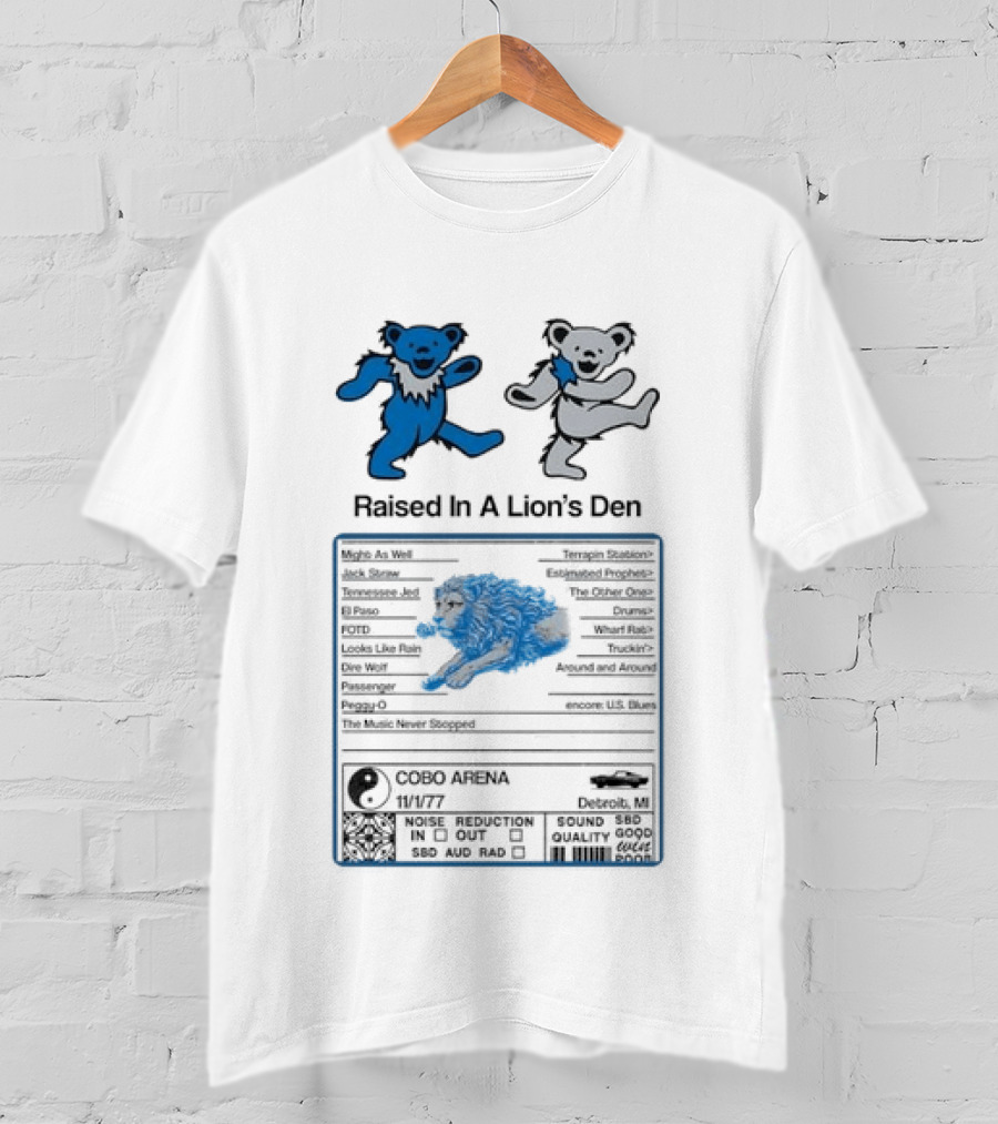 Grateful Dead Dancing Bears Raised In A Lion's Den Psychedelic Nutrition Facts T-Shirt
