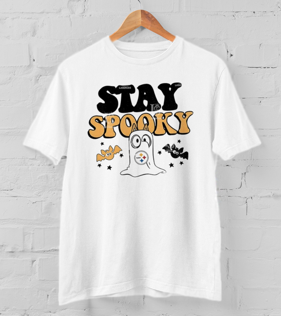 Pittsburgh Steelers Bluey Halloween Stay Spooky Ghost And Bats T-Shirt