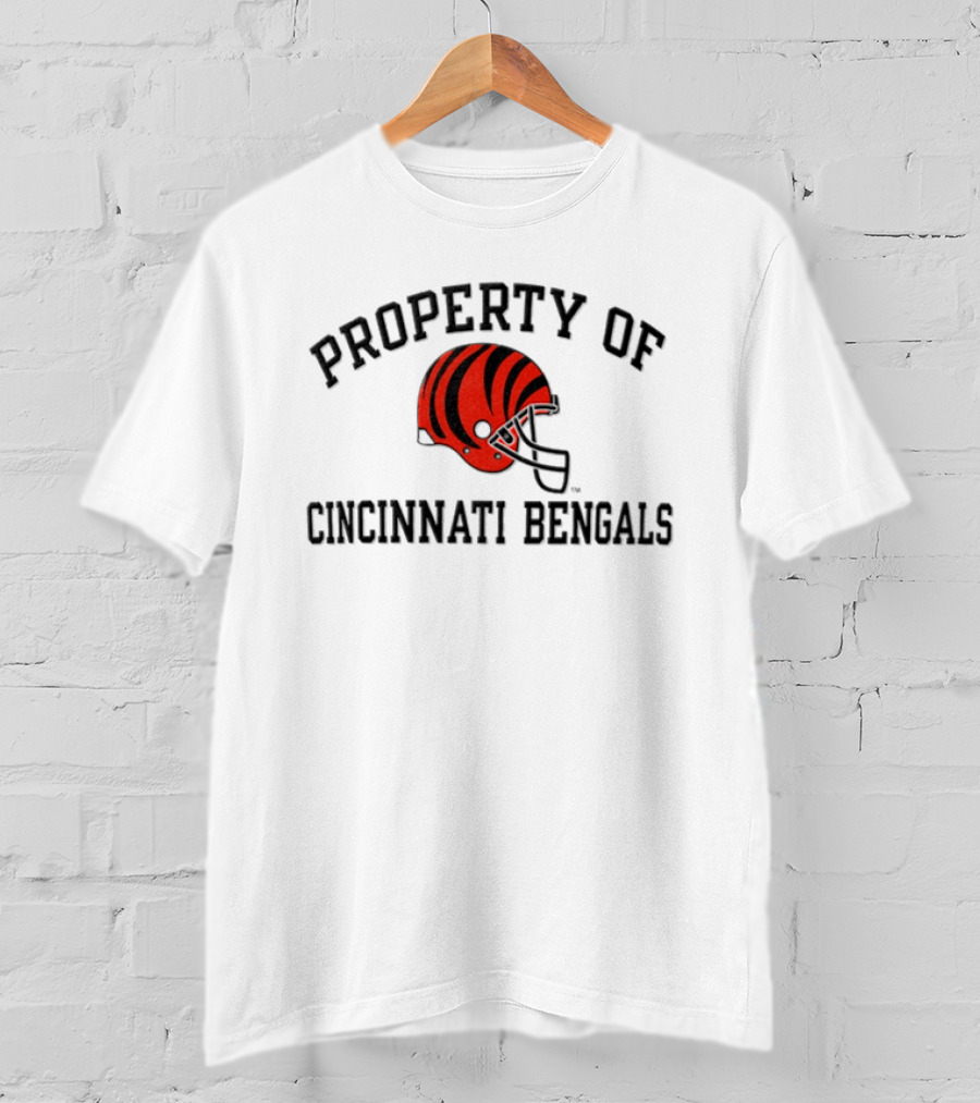 Cincinnati Bengals Helmet Property Of NFL Sports Fan Gear T-Shirt